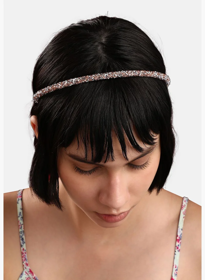 SOHI Gold Plated Designer Stone Western Wear Hair Band For Women