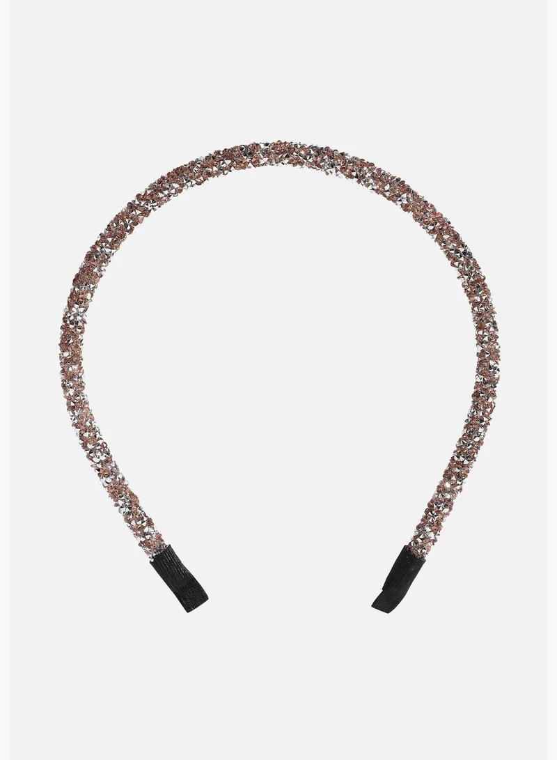 SOHI Gold Plated Designer Stone Western Wear Hair Band For Women
