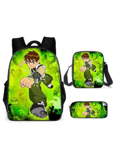 BEN 10 New Cartoon Student Backpack Three-Piece Set 29*16*42cm 
