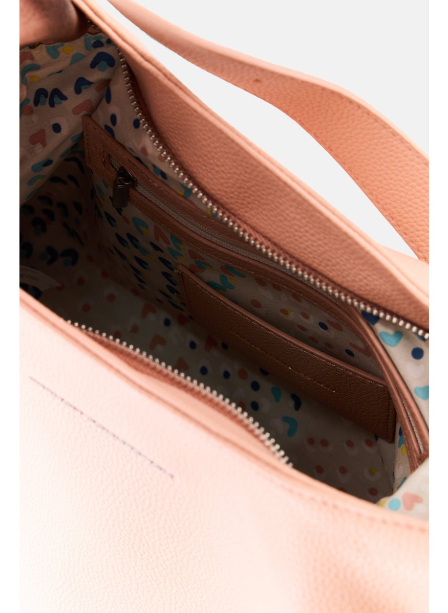 French Connection Women Brand Logo Shoulder Bag, Peach  - Image 3