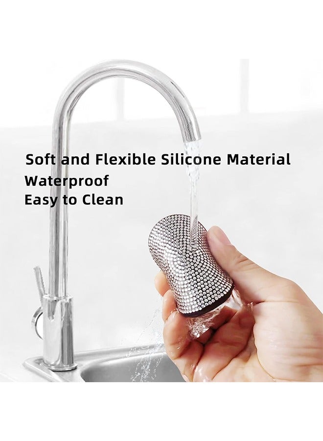 اتش واي 2 حزمة بلينغ سيارة كأس حامل الوقايات، 2.75 بوصة كامل كريستال حجر الراين سيارة كأس حامل إدراج كوستر المضادة للانزلاق السيارات السيارات الملحقات الداخلية العالمي للنساء أبيض - Image 5