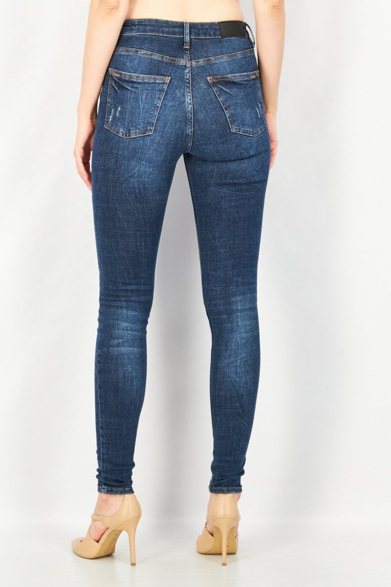 EDC جينز ضيق للنساء قابل للتمدد، لون كحلي - Image 4