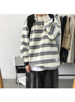 Generic Korean INS Bold Stripe Casual Hoodie Unisex Gray high-end 