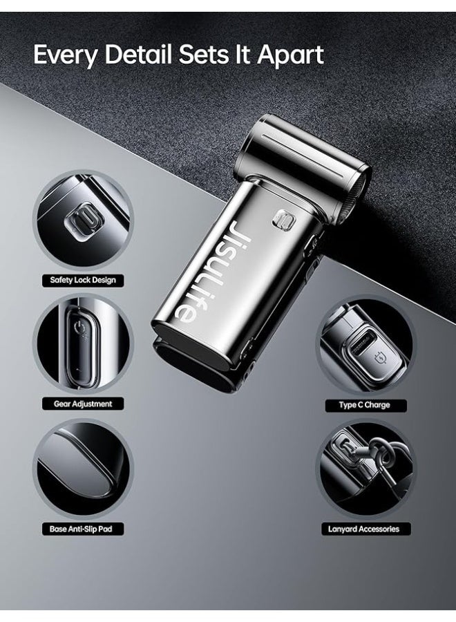 JISULIFE Handheld Fan Life9S - Sleek Chrome: Turbo Power, 22 Hours Cooling - Image 2