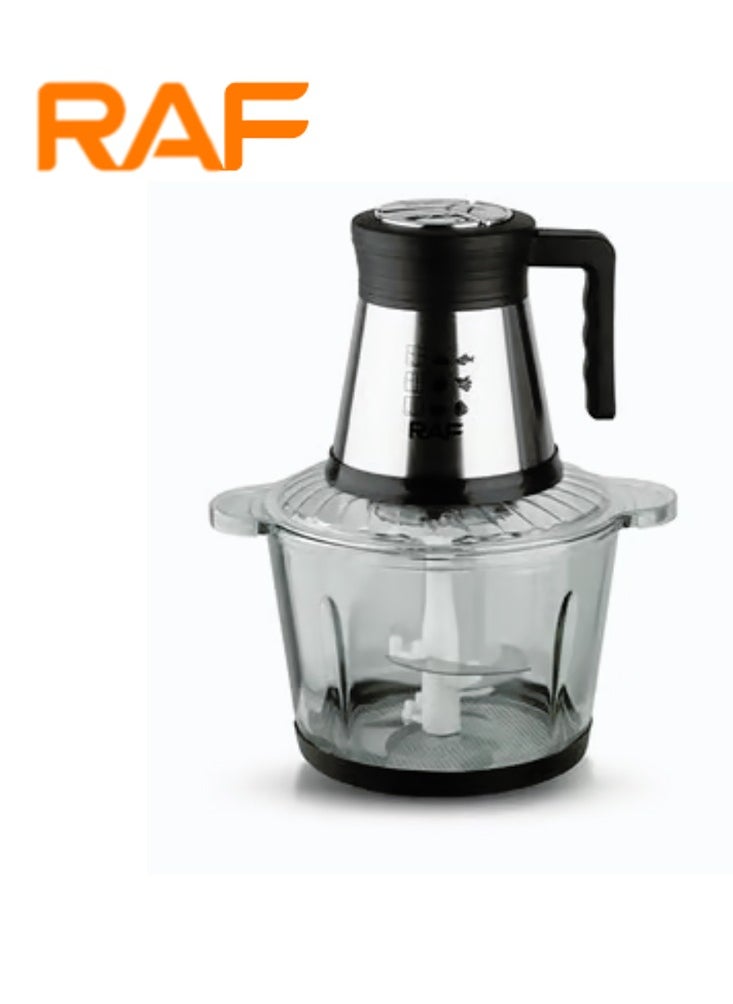 RAF - Powerful vegetable and meat grinder, contains a grinder, a quad blade, and a 3.0 liter glass bowl with a capacity of 800 watts, model R.7037 - Image 1