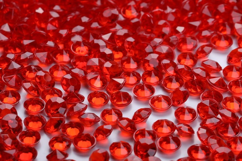 Angzhia 2000 pcs/Pack Wedding Table Scatter Confetti Crystals Acrylic Diamonds 8 mm Rhinestones for Wedding, Bridal Shower, Vase Beads Decorations (8mm, red) - Image 1