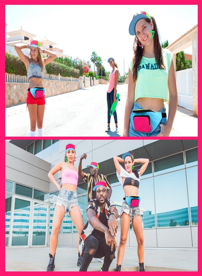 YAROMO 80s Neon Costume Set, 80s 90s Leg Warmers Yoga Headband Wristband Fanny Pack for Women, Multi, L - Image 4