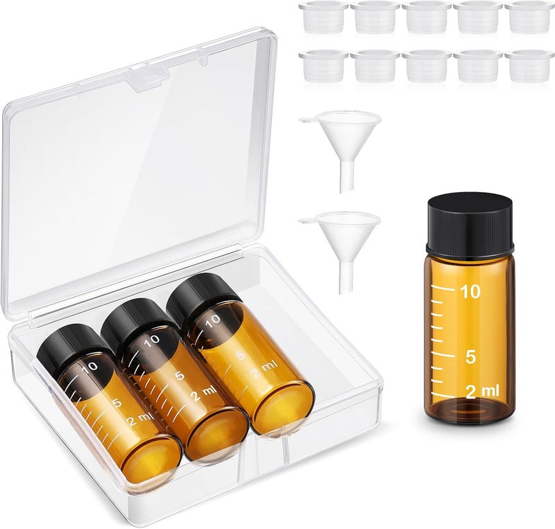 Baderke 4 Pcs Liquid Medicine Travel Container, Scale Glass Liquid Medicine Dispenser, Single Dose Medicine Bottles Containers and Leak-proof Plug for Liquids Medicine (Brown,10ml) - Image 1