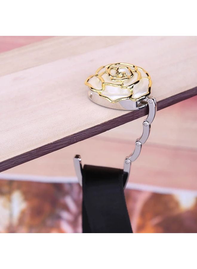 Pink Foldable Bag Hook With Anti Slip Rubber Backing For Tables Desks And Cafes - Image 5