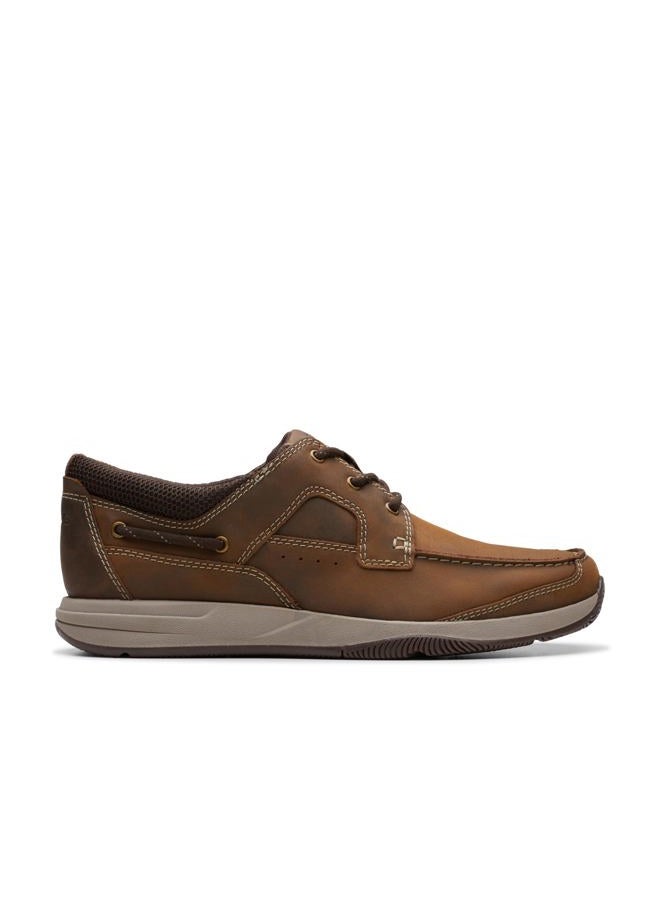 clarks حذاء قارب رجالي سيلفيو مزود بأربطة، جلد شمعي، 8.5 - Image 2