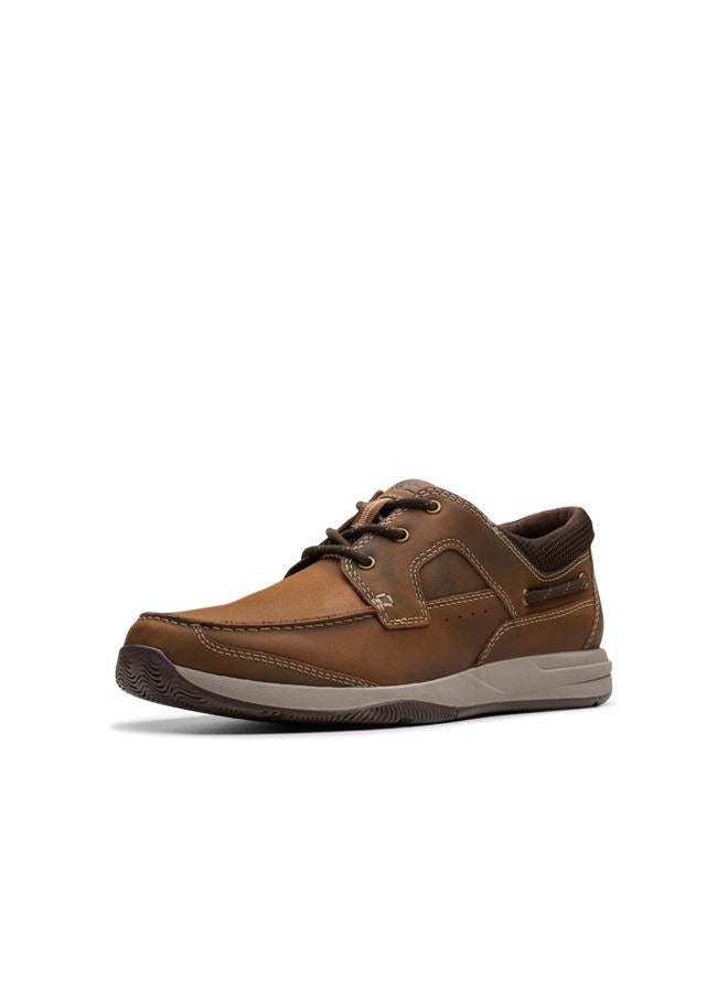 clarks حذاء قارب رجالي سيلفيو مزود بأربطة، جلد شمعي، 8.5 - Image 1