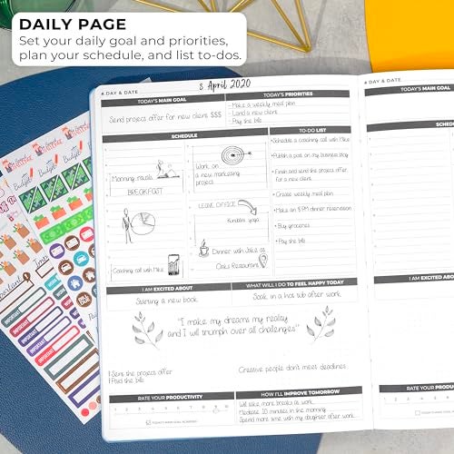 Clever Fox Planner Daily PRO - 8.5 x 11" A4 Size Daily Life Planner and Gratitude Journal to Increase Productivity, Time Management and Hit Your Goals - Undated - Lasts 3 Months (Blue) - Image 4