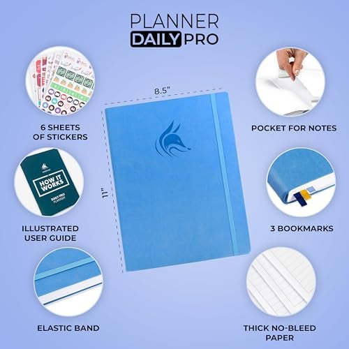 Clever Fox Planner Daily PRO - 8.5 x 11" A4 Size Daily Life Planner and Gratitude Journal to Increase Productivity, Time Management and Hit Your Goals - Undated - Lasts 3 Months (Blue) - Image 2