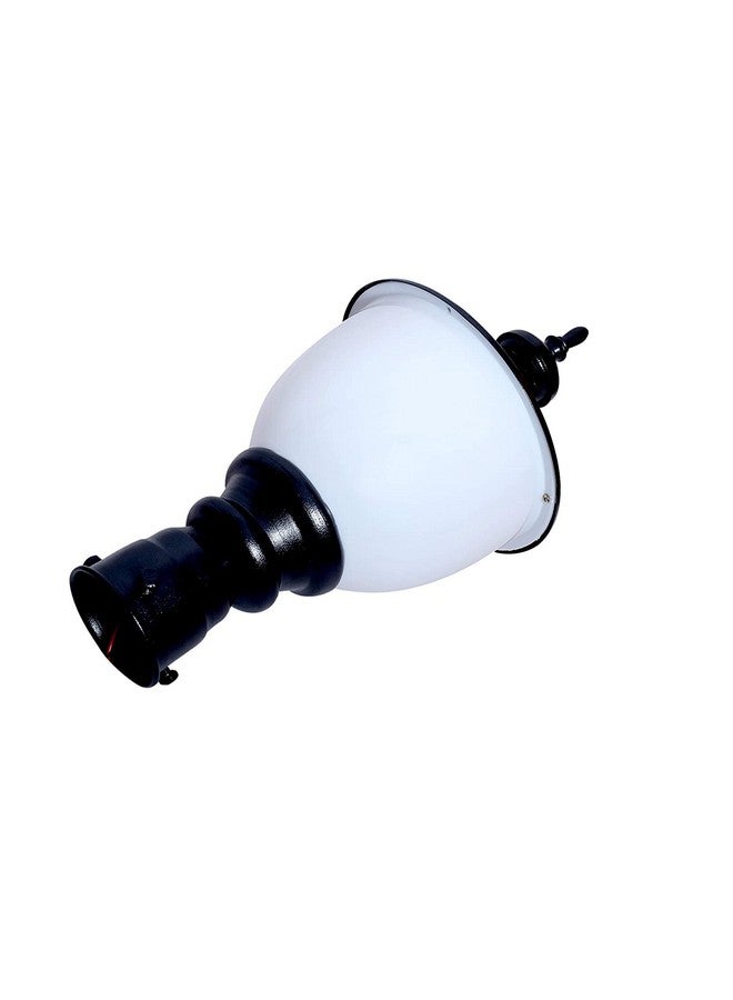 kinis Modern Shape Pole Lamp/Gate Light/Outdoor Lamp/Outdoor Light/Pillar Light for Outdoor Home, Round Design, Black and Milky, Pack of 1 - Image 5