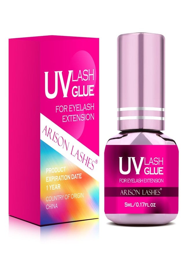 ARISON LASHES UV Eyelash Extension Glue 1Sec Dry Waterproof Strong Bond for Eyelash Extensions -Ultra Violet Lash Gel Glue for Professional Use Only(Black-5ML) - Image 1