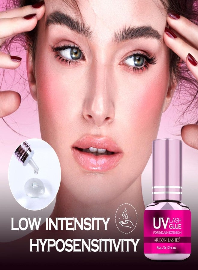 ARISON LASHES UV Eyelash Extension Glue 1Sec Dry Waterproof Strong Bond for Eyelash Extensions -Ultra Violet Lash Gel Glue for Professional Use Only(Black-5ML) - Image 3