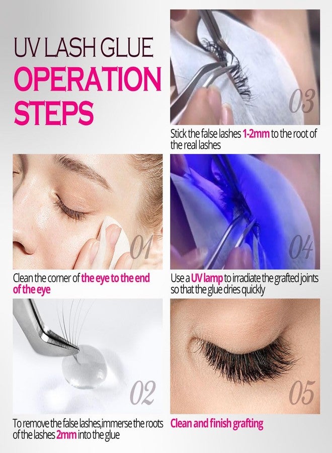 ARISON LASHES UV Eyelash Extension Glue 1Sec Dry Waterproof Strong Bond for Eyelash Extensions -Ultra Violet Lash Gel Glue for Professional Use Only(Black-5ML) - Image 5