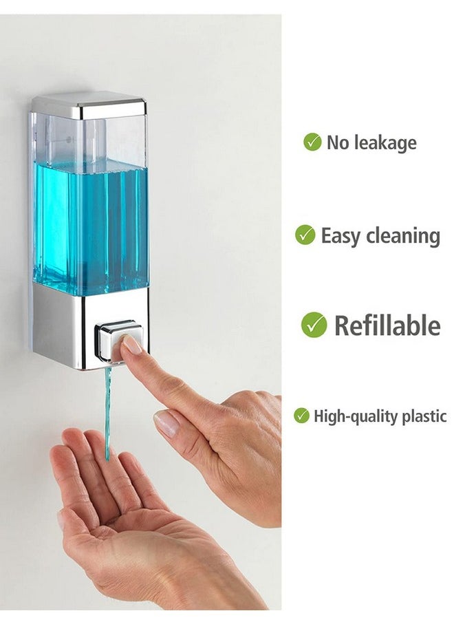 Kkd KKD® ABS Plastic Wall Mounted Chrome Finish Soap Dispenser, Leak-Free Multipurpose Liquid Dispenser for Hand Wash, Shampoo, Gel Dispenser for Bathroom/Basin/Kitchen Sink (350 ml)(Pack of 4)  - Image 5