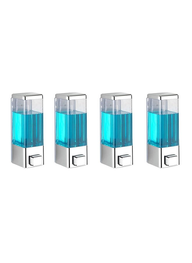 Kkd KKD® ABS Plastic Wall Mounted Chrome Finish Soap Dispenser, Leak-Free Multipurpose Liquid Dispenser for Hand Wash, Shampoo, Gel Dispenser for Bathroom/Basin/Kitchen Sink (350 ml)(Pack of 4)  - Image 1