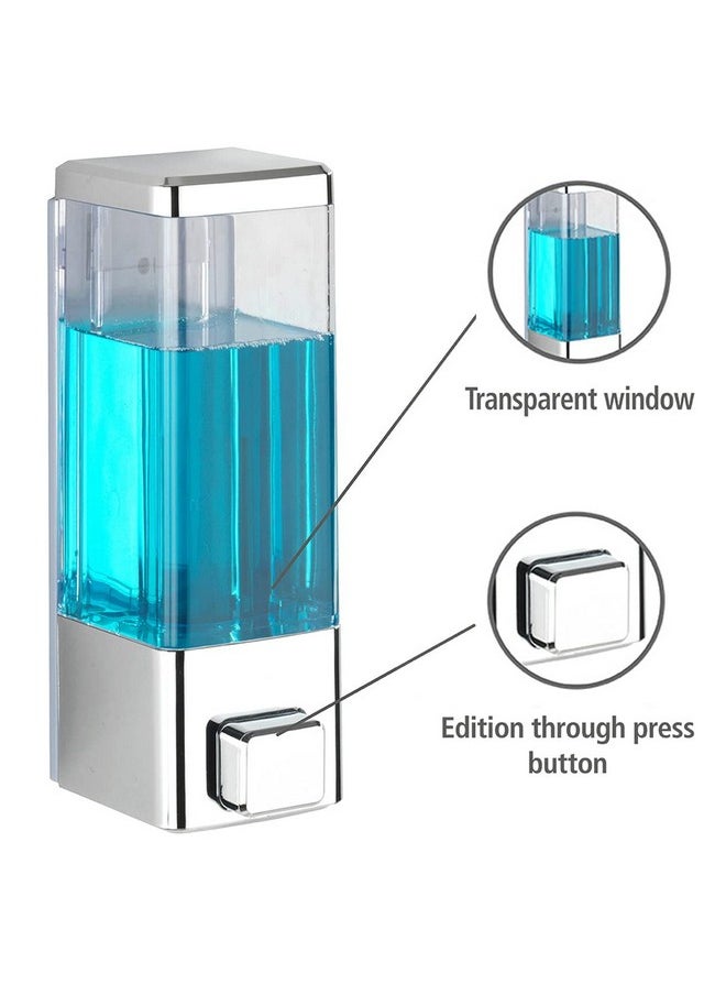 Kkd KKD® ABS Plastic Wall Mounted Chrome Finish Soap Dispenser, Leak-Free Multipurpose Liquid Dispenser for Hand Wash, Shampoo, Gel Dispenser for Bathroom/Basin/Kitchen Sink (350 ml)(Pack of 4)  - Image 2