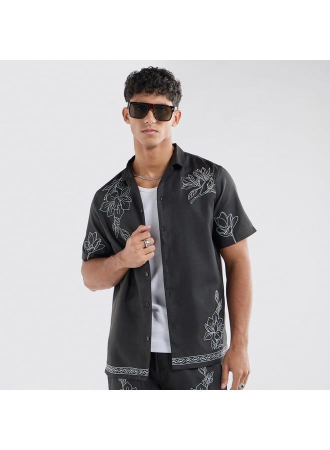 Splash FAV Regular Fit Printed Shirt with Short Sleeves  - Image 1