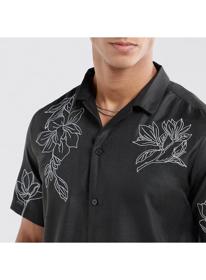 Splash FAV Regular Fit Printed Shirt with Short Sleeves  - Image 4