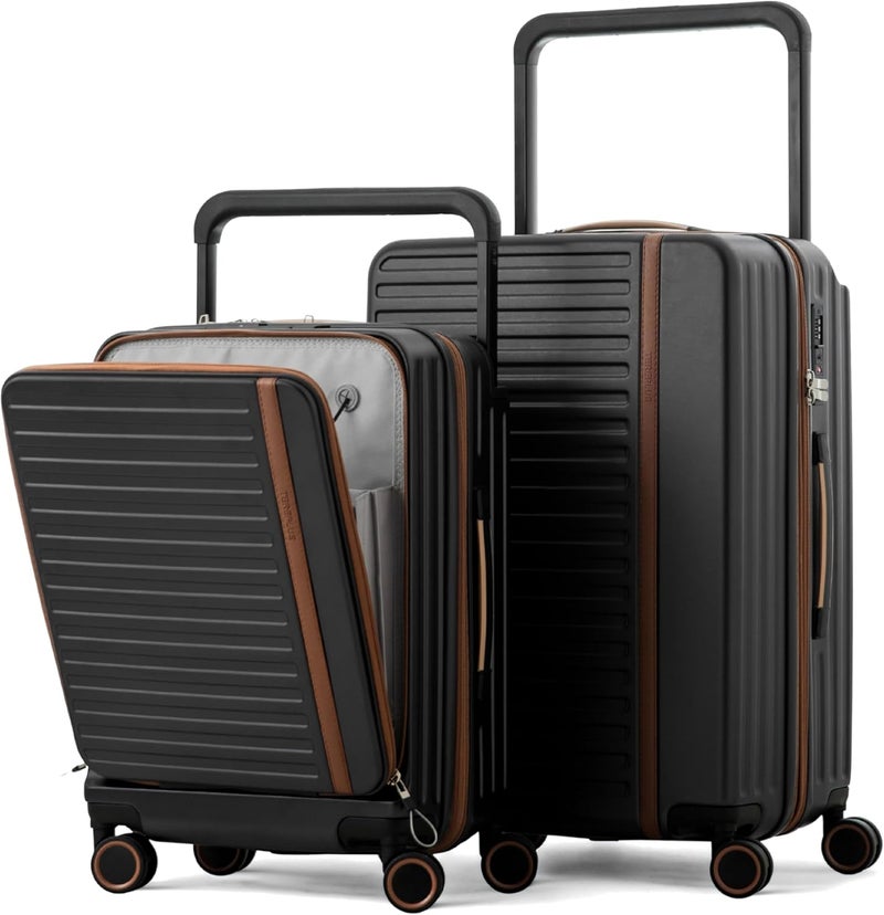 TEREPLUS® Luggage Set 20/24-inch Carry-On & Check In with Front Open Laptop Pocket, USB Port & Expandable - Image 1