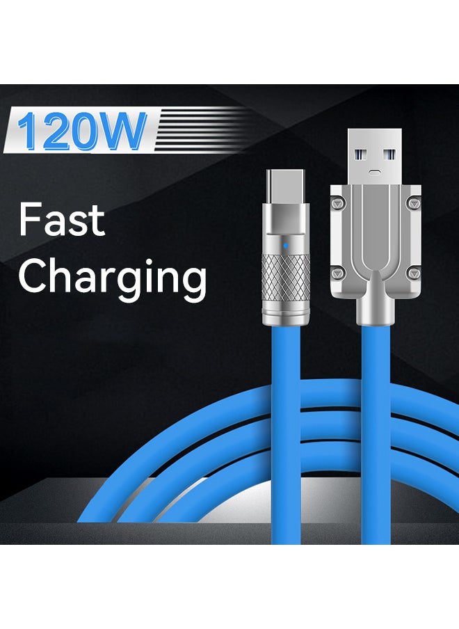 مي وان - كابل شحن سريع 120 وات من النوع C شاحن USB A إلى USB C للهواتف التي تعمل بنظام أندرويد 2 متر أزرق - Image 1