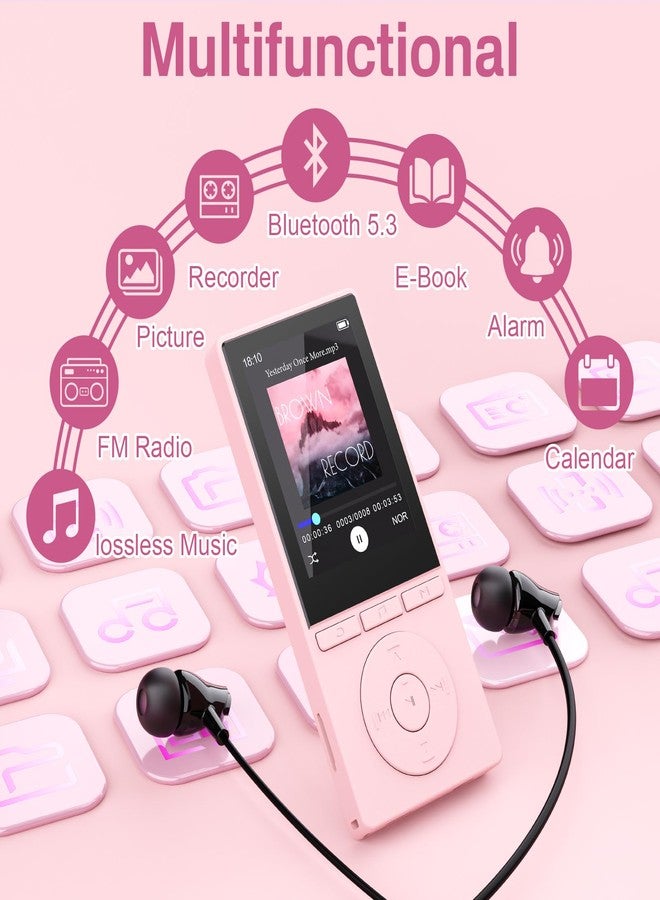 مشغل MP3 بسعة 64 جيجابايت، مزود بتقنية بلوتوث 5.3، ومكبر صوت، ووظيفة تشغيل الموسيقى، ومسجل صوت، وقارئ كتب إلكترونية، وصوت عالي الدقة، وسماعات رأس، ومناسب للرياضة، ويدعم بطاقة ذاكرة TF بسعة 128 جيجابايت (أحمر). - Image 2