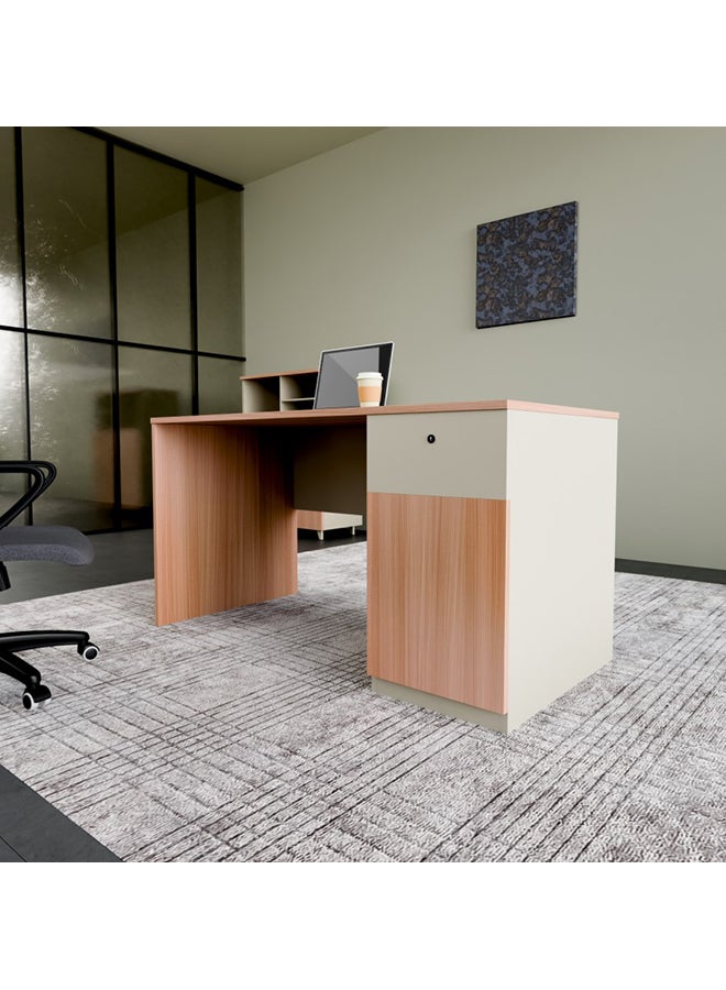NEO FRONT FURNITURE Single Office Table with Drawer – 1400×700×750mm Executive Desk with Full MDF Leg Support, Compact Workstation for One Person (XS-Y-Z14)  - Image 2