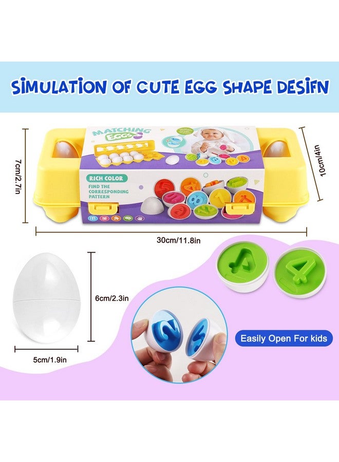 LOOIKOOS Matching Eggs for Toddlers-12PCS Preschool Educational Learning Color & Number Recognition Sorting Skills,Easter Gifts Basket Stuffers - Image 3