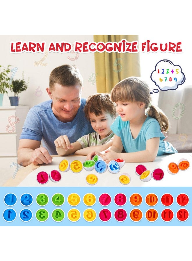 LOOIKOOS Matching Eggs for Toddlers-12PCS Preschool Educational Learning Color & Number Recognition Sorting Skills,Easter Gifts Basket Stuffers - Image 5