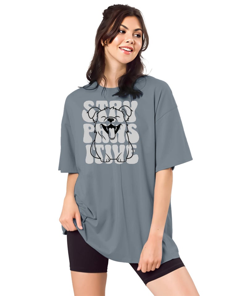 SHODOX® Women’s Cotton Blend Oversized Drop Shoulder Printed T-Shirt | Soft, Breathable & Light Weight | Loose Fit Stylish Top for Girls with Premium Graphic Print - Image 1