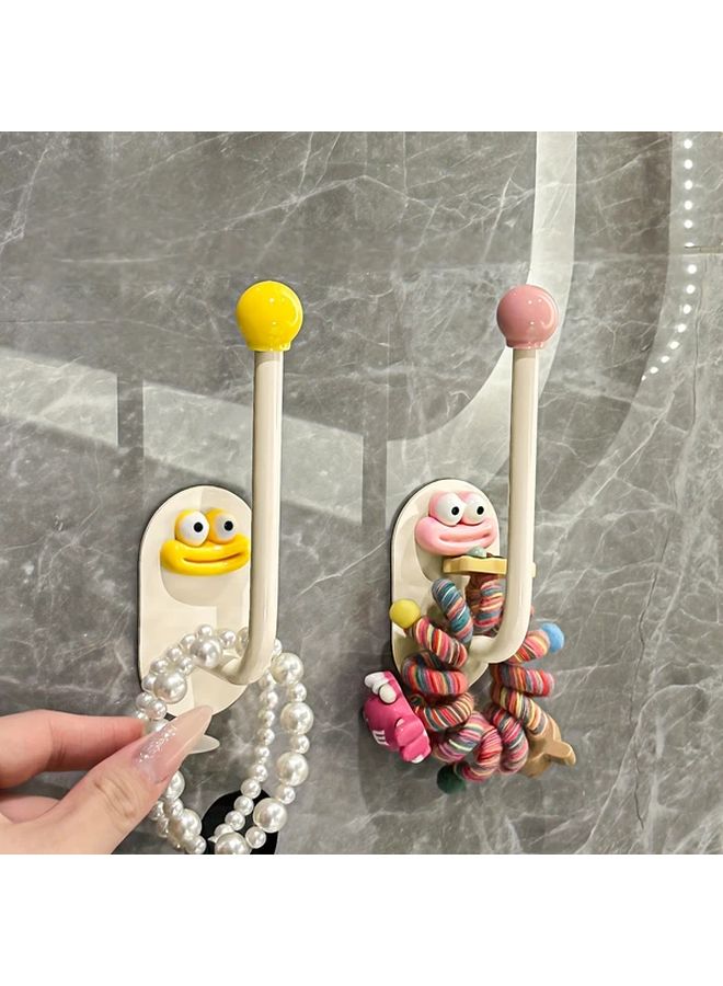 قطعتان خطاف أزرق متعدد الاستخدامات مثبت على الحائط منظف قابل للتعديل لاصق - Image 2