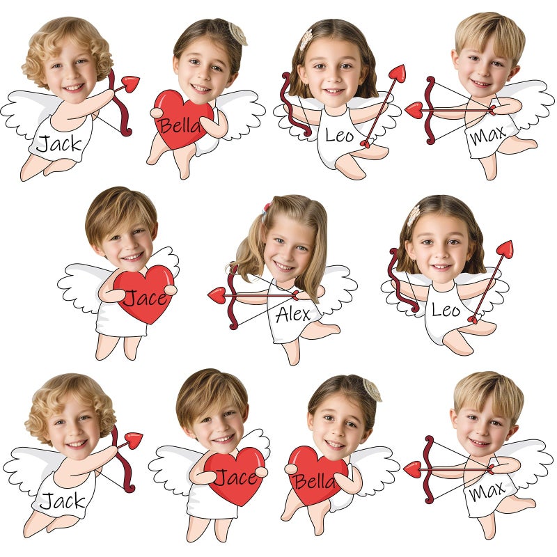 Lonfliness 60pcs Valentine's Day Cupid Cutouts Happy Valentine Classroom Bulletin Board Decoration Cupid Photo DIY Craft Cutouts Valentines Day Decorations for Home School Office Wall Door Party Supplies - Image 1