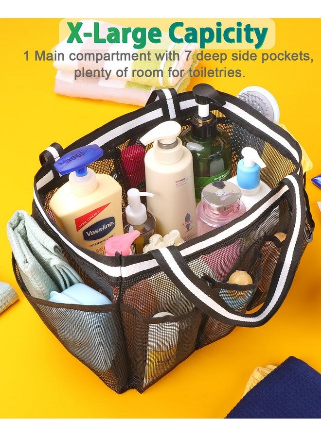 Ocim Ocim XL Portable Shower Caddy for College Dorm, Large Mesh Bathroom Tote Bag for Women & Girls, Foldable Quick Dry for Camping, Gym, Pool, Travel, Black - Image 3