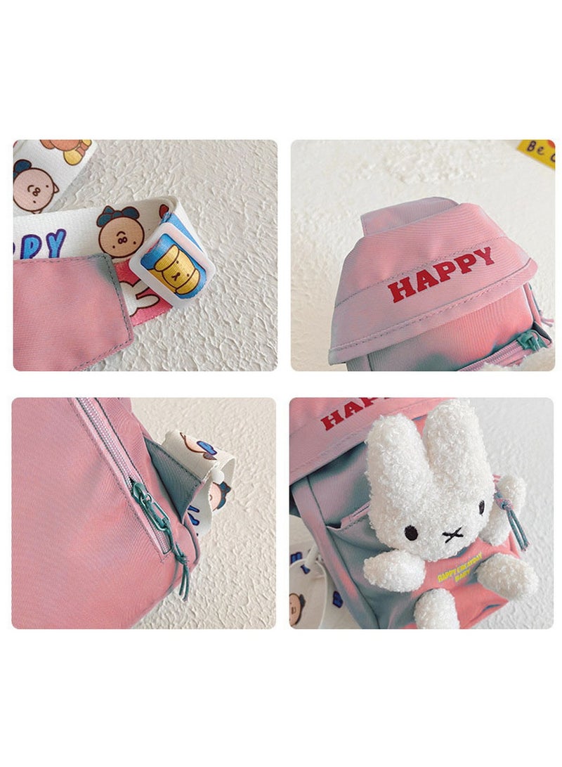 RATSAW Pink Rabbit Crossbody Bag Crossbody Bags for Girls Cute Pink Bunny  Crossbody Bag and Adorned with a Playful Bunny Plush - Image 3