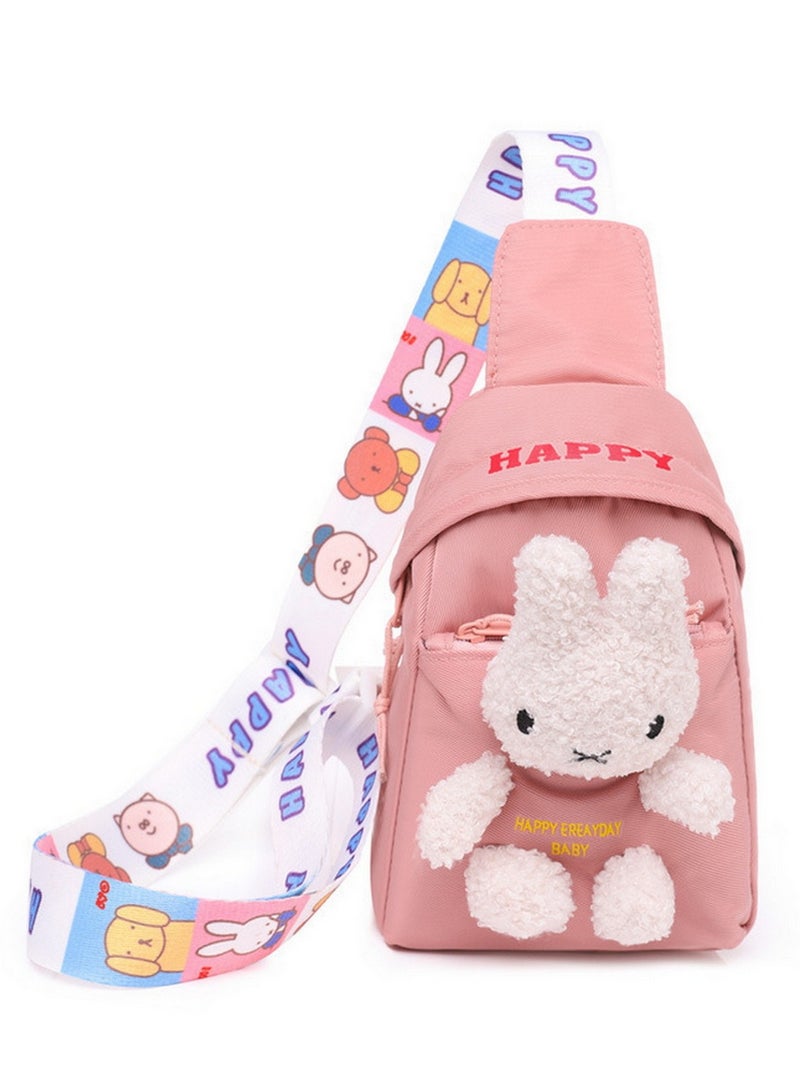 RATSAW Pink Rabbit Crossbody Bag Crossbody Bags for Girls Cute Pink Bunny  Crossbody Bag and Adorned with a Playful Bunny Plush - Image 1