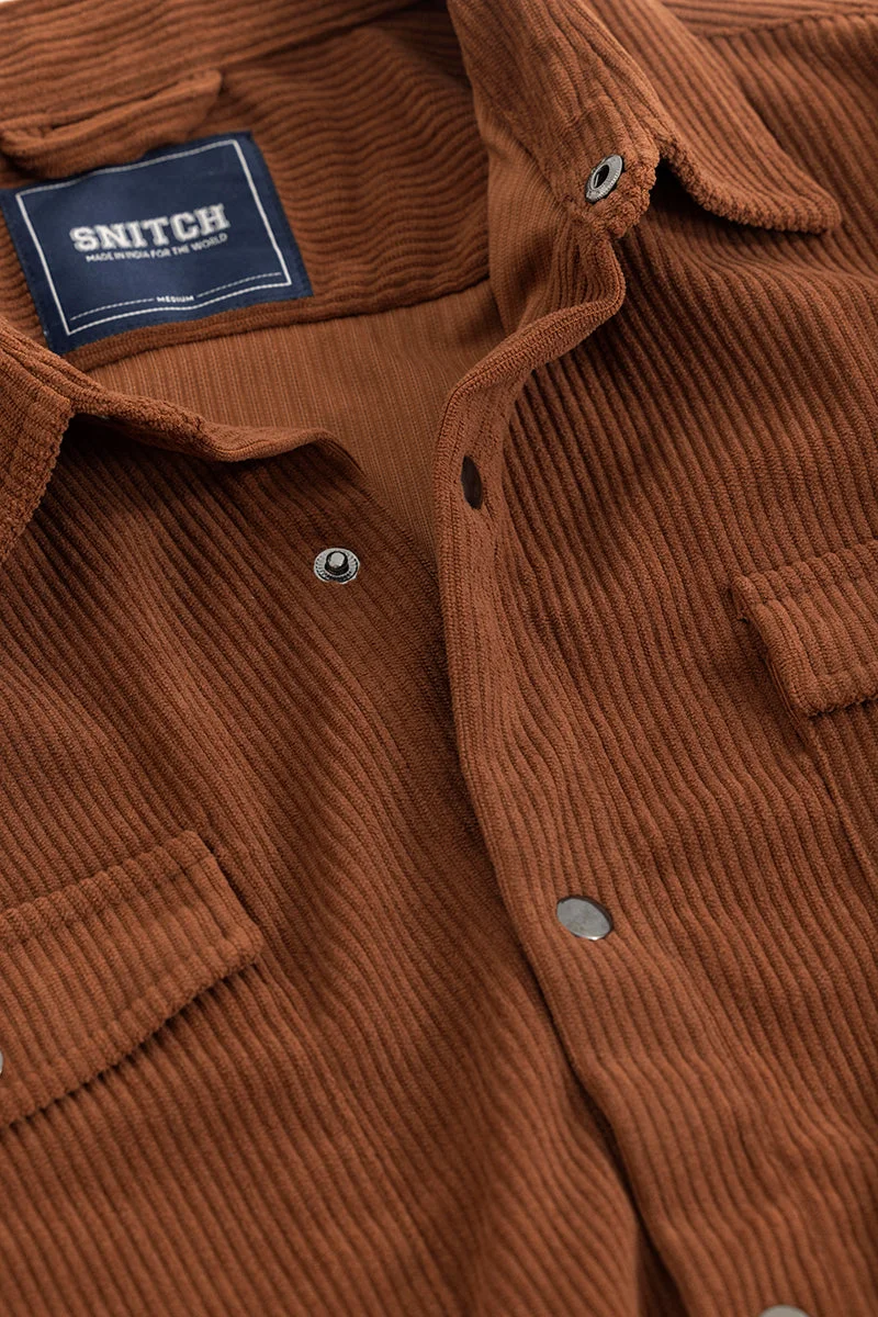 SNITCH Jezzi Brown Corduroy Overshirt