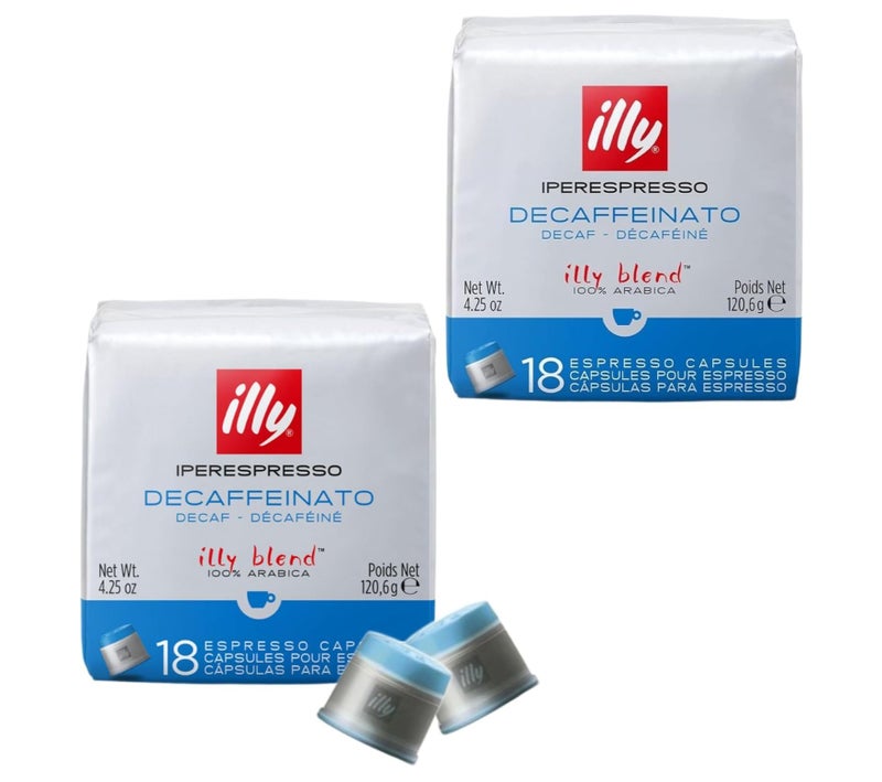 illy Iperespresso Decaffeinato Coffee Capsules – Medium Roast, 100% Arabica, Single-Serve Pods – Pack of 2 - Image 1