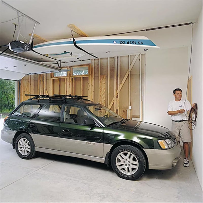 HARKEN Hoister Lightweight Kayaks Overhead Garage Storage Hoist System for Small Kayaks, Boards, Skulls, Light Storage (45lb Capacity, 10ft Ceiling), Model 7808 - Image 5