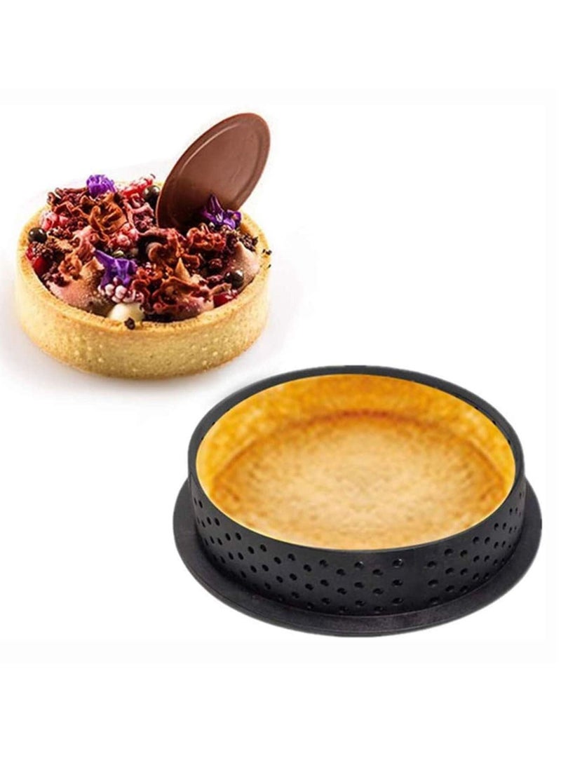 KASTWAVE 8 Piece Tart Ring Mold, Cake Baking Tool, Cake Round Cutter for Kitchen Restaurant Baking Muffin Mousse Ring Cake French Dessert  - Image 2
