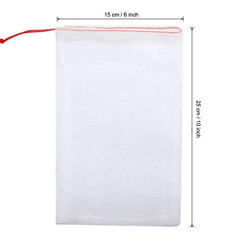 Kikhope 50 Pcs Fruit Protection Netting Bags, 10"x6" With Drawstring, Garden Barrier for Protecting Fruits - Image 2