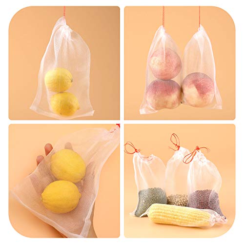 Kikhope 50 Pcs Fruit Protection Netting Bags, 10"x6" With Drawstring, Garden Barrier for Protecting Fruits - Image 5