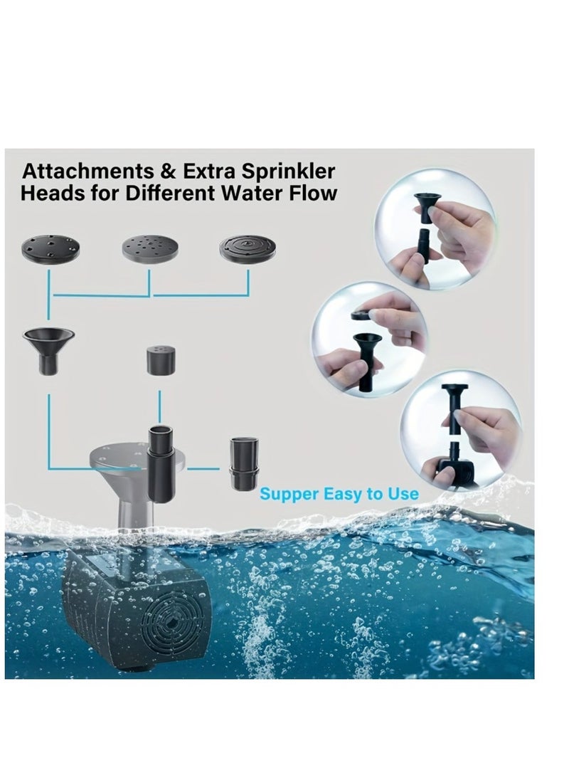 Solar Water Fountain Pump Outdoor, Upgraded Solar Fountain Pond Pump Kit With Stake, Solar Powered Fountain Water Pump For Bird Bath, Garden, Backyard, Pool, Fish Tank, 2.5W Solar Powered Water Pump - Image 2