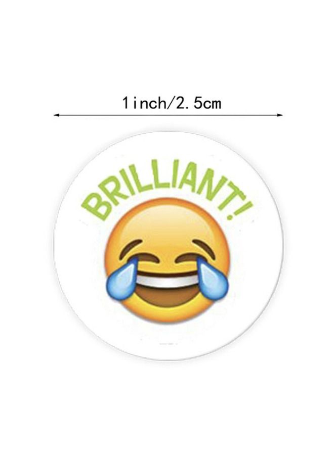 500-Piece Emoji Label Sticker Roll Multicolour - Image 2