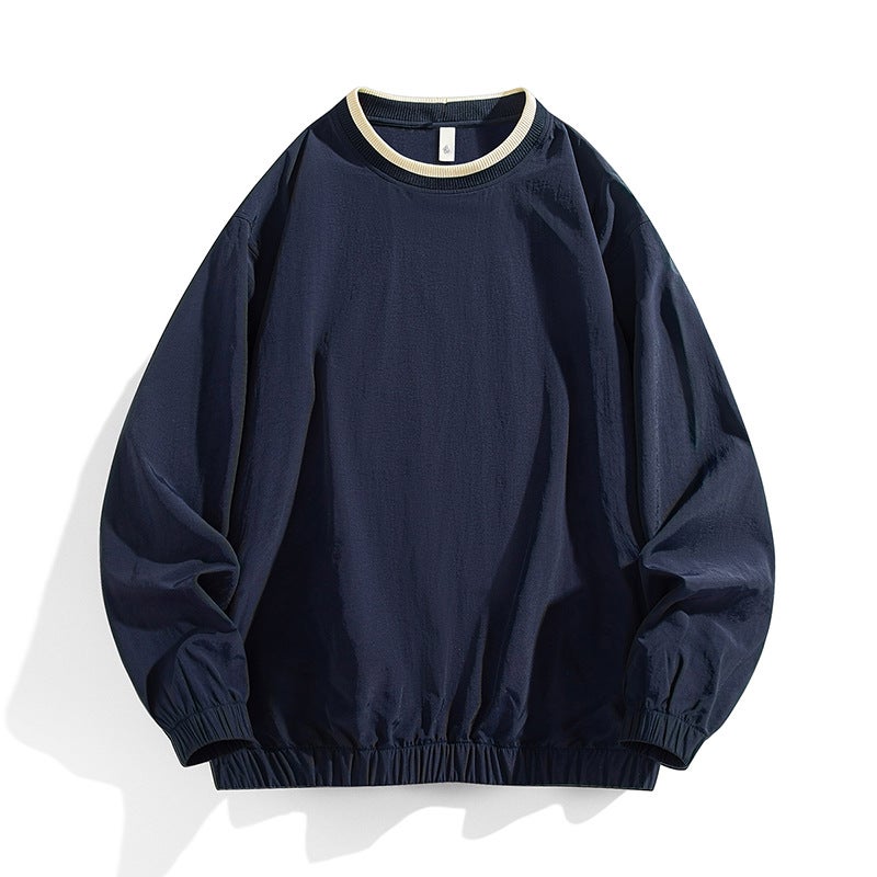 Plus-Size Japanese-Style Men'S Crew Neck Sports Long-Sleeve T-Shirt Hong Kong Fashion Brand Loose Pullover - Image 2