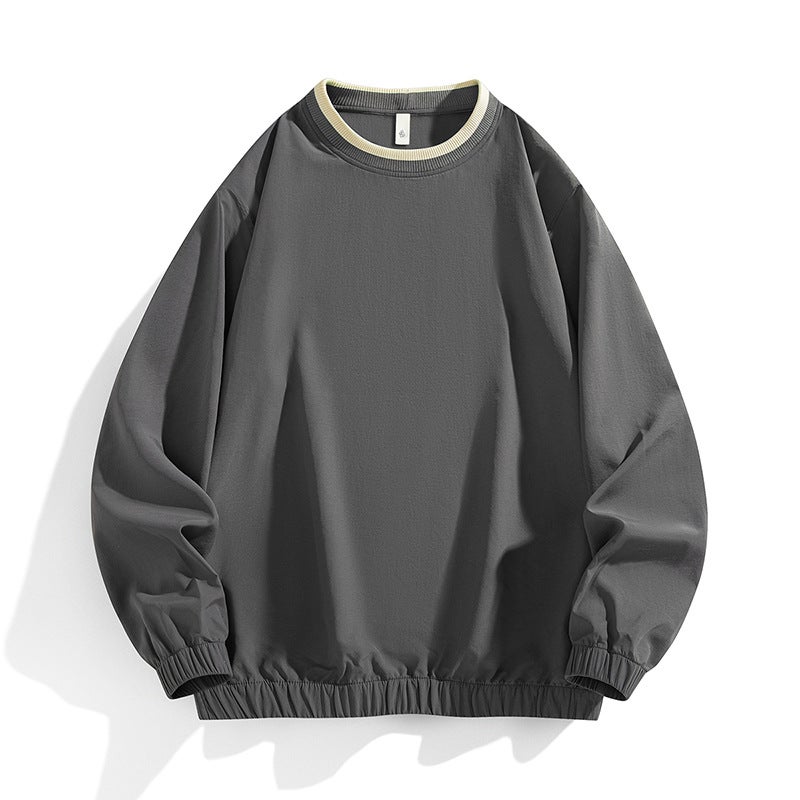 Plus-Size Japanese-Style Men'S Crew Neck Sports Long-Sleeve T-Shirt Hong Kong Fashion Brand Loose Pullover - Image 1
