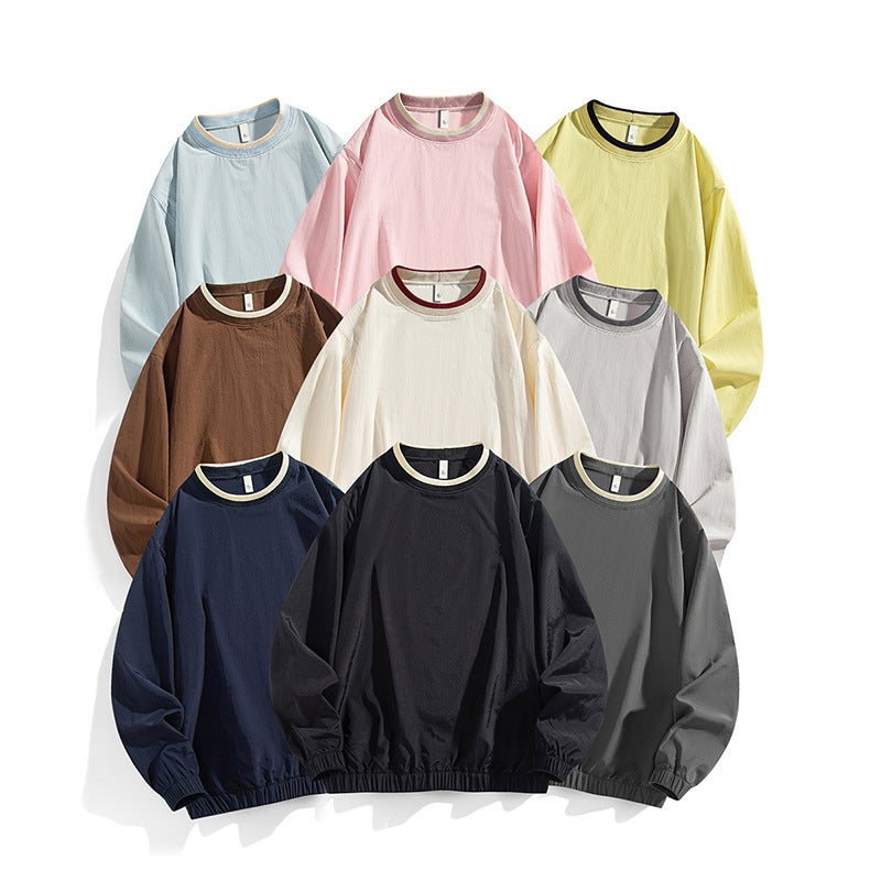 Plus-Size Japanese-Style Men'S Crew Neck Sports Long-Sleeve T-Shirt Hong Kong Fashion Brand Loose Pullover - Image 3