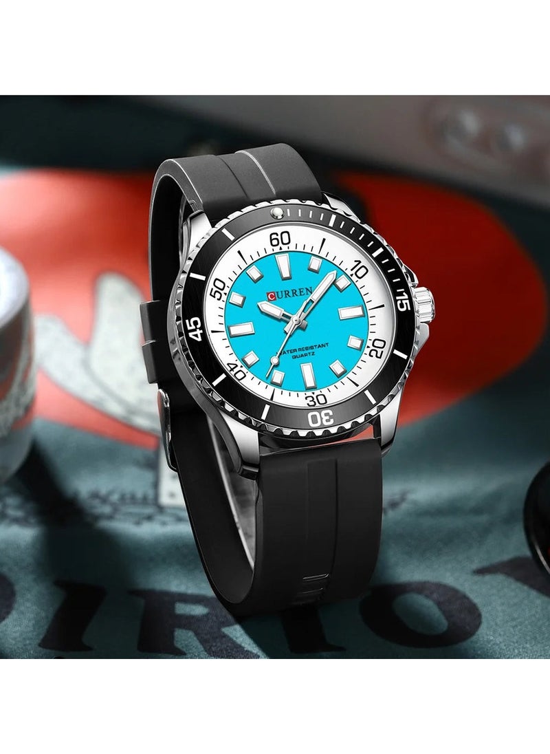 CURREN CURREN Original Brand Rubber Straps Wrist Watch For Men With Brand Box-8448  - Image 2